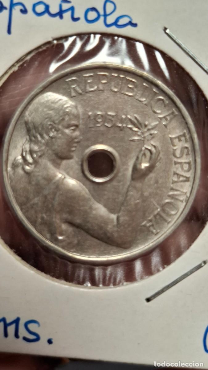 Monedas Rep&uacute;blica: MONEDA DE 25 C&Eacute;NTIMOS DE 1934 ESPECTACULAR - Foto 1