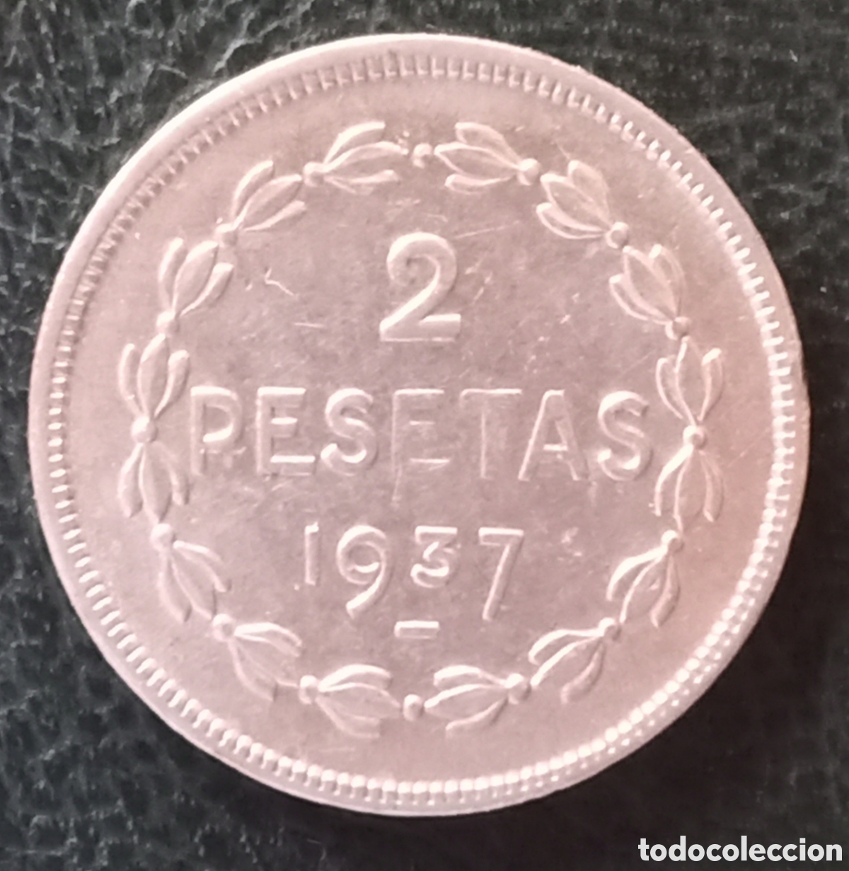 Monedas Rep&uacute;blica: 2 Pesetas 1937 - Gobierno de Euskadi - Bc - Foto 2