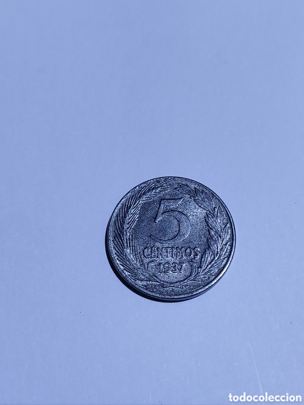 Monedas Rep&uacute;blica: 5 C&eacute;ntimos 1937, Rep&uacute;blica Espa&ntilde;ola - Foto 1