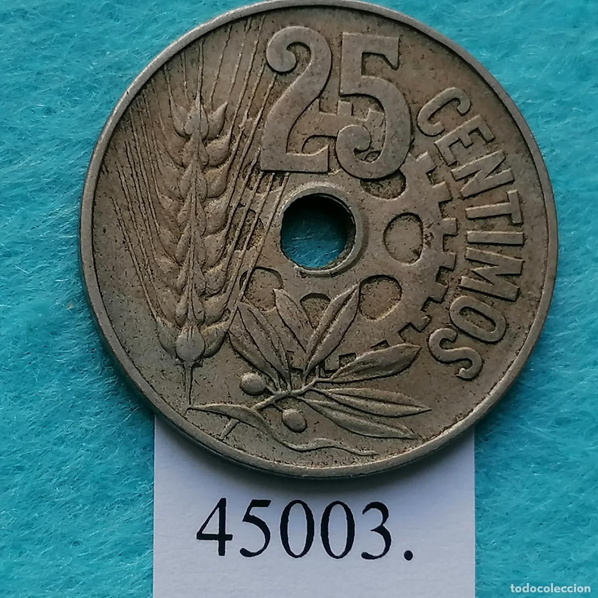 Monedas Rep&uacute;blica: Espa&ntilde;a 25 centimos 1934, 2&ordf; Rep&uacute;blica - Foto 2
