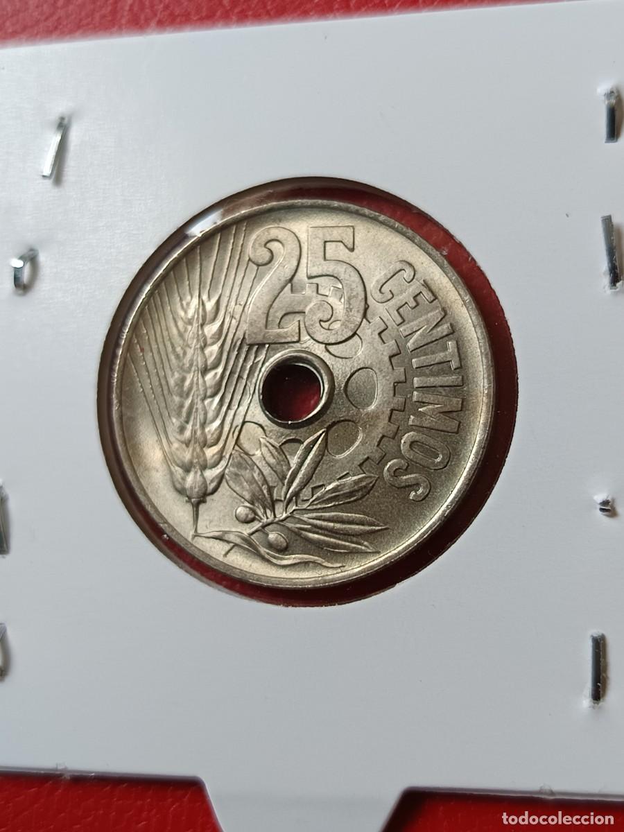 Monedas Rep&uacute;blica: 25 c&eacute;ntimos 1934 sin circular - Foto 2