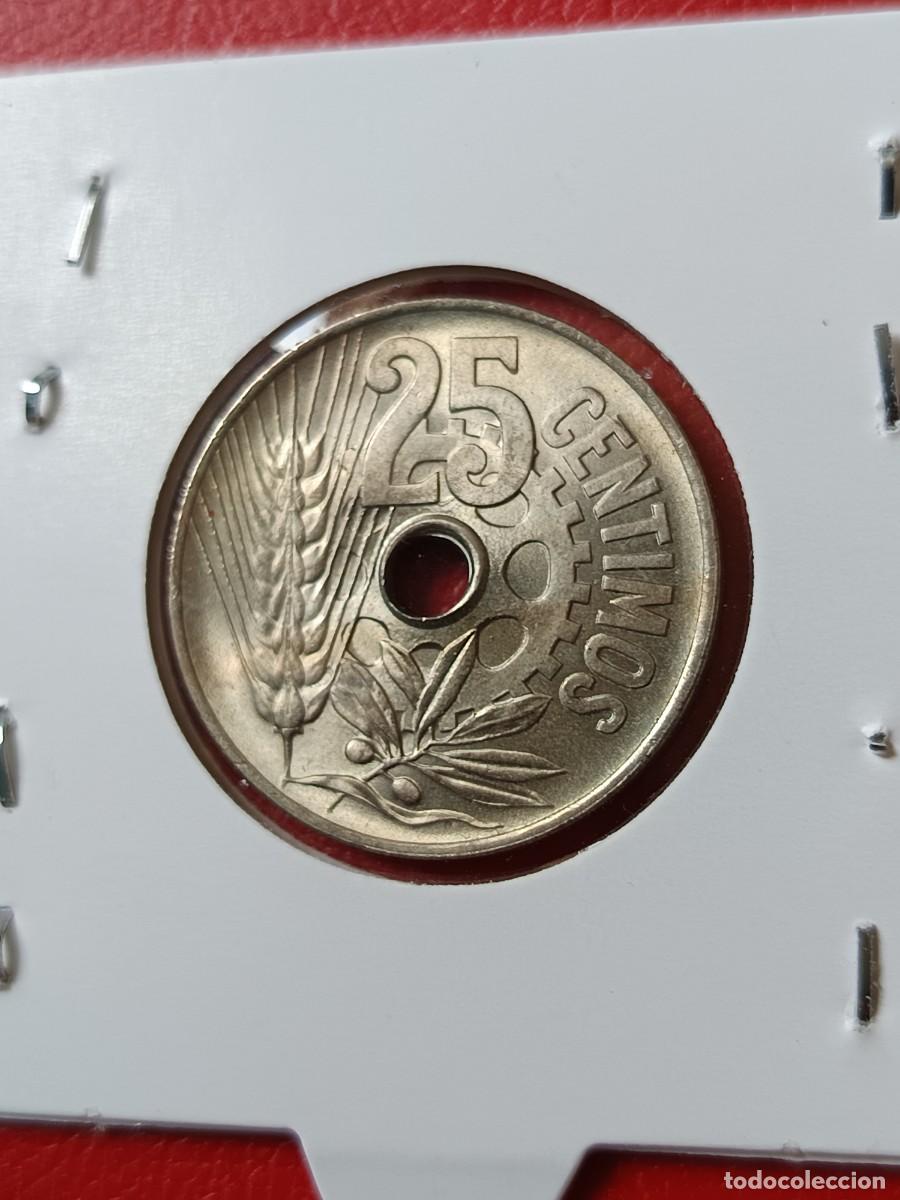 Monedas Rep&uacute;blica: 25 c&eacute;ntimos 1934 sin circular - Foto 3