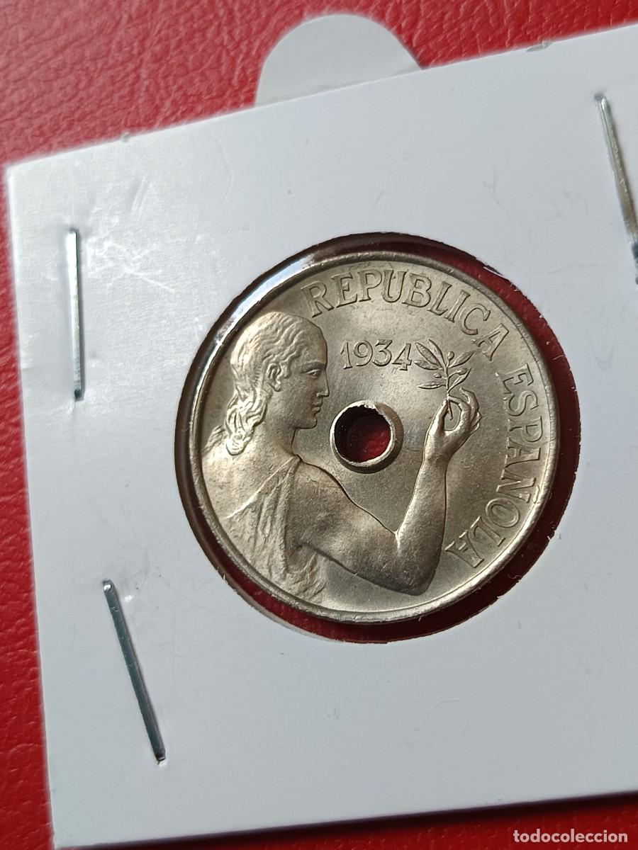 Monedas Rep&uacute;blica: 25 c&eacute;ntimos 1934 sin circular - Foto 5
