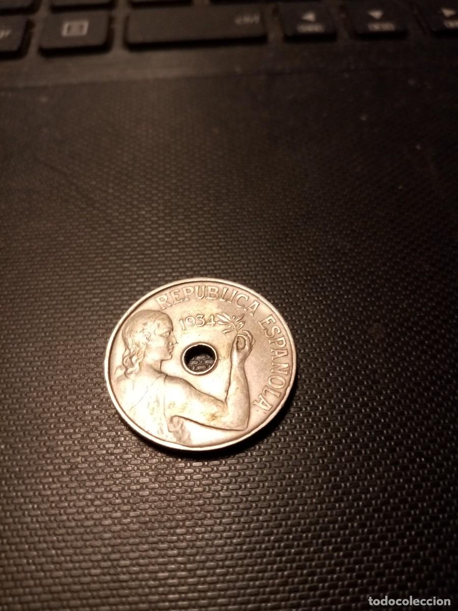 Monedas Rep&uacute;blica: MONEDA DE 25 CENTIMOS DE 1934 - Foto 1