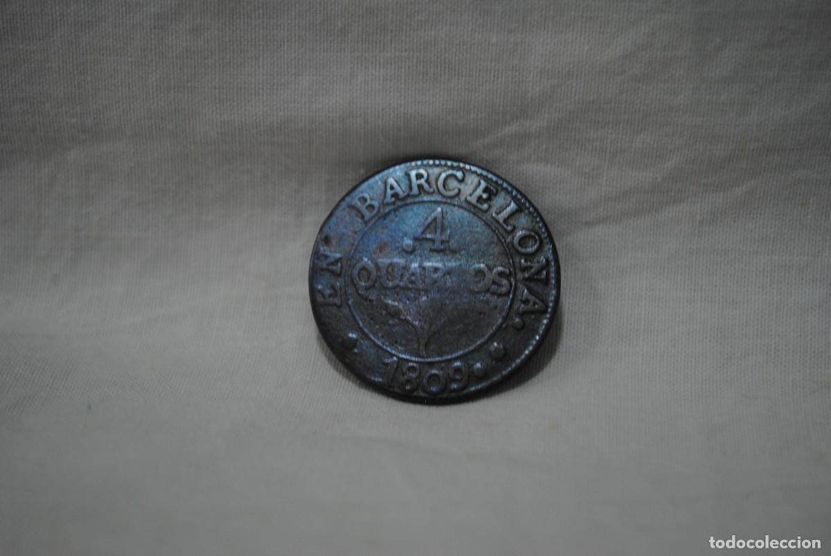 Monedas Rep&uacute;blica: CUATRO CUARTOS 1809 BARCELONA . - Foto 2