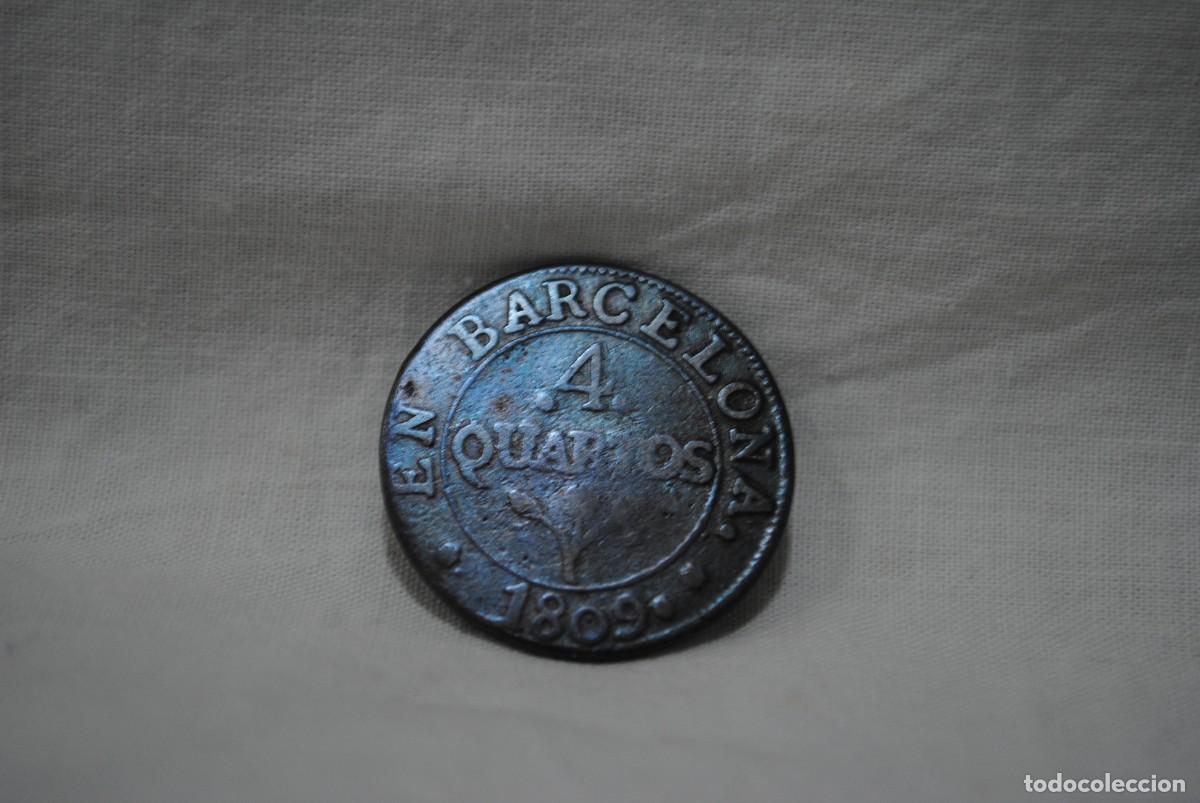 Monedas Rep&uacute;blica: CUATRO CUARTOS 1809 BARCELONA . - Foto 3