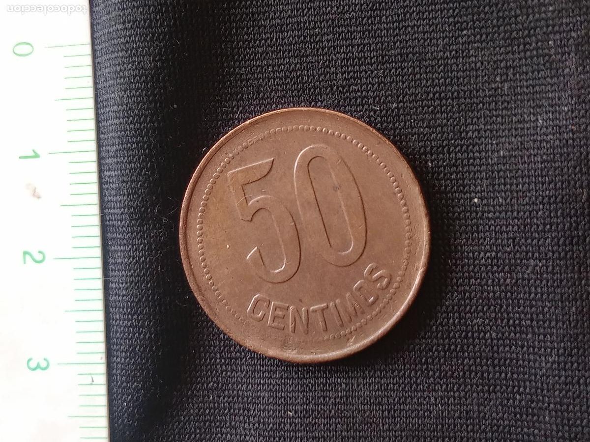 Monedas Rep&uacute;blica: Excelente 50 c&eacute;ntimos 1937 - Foto 2