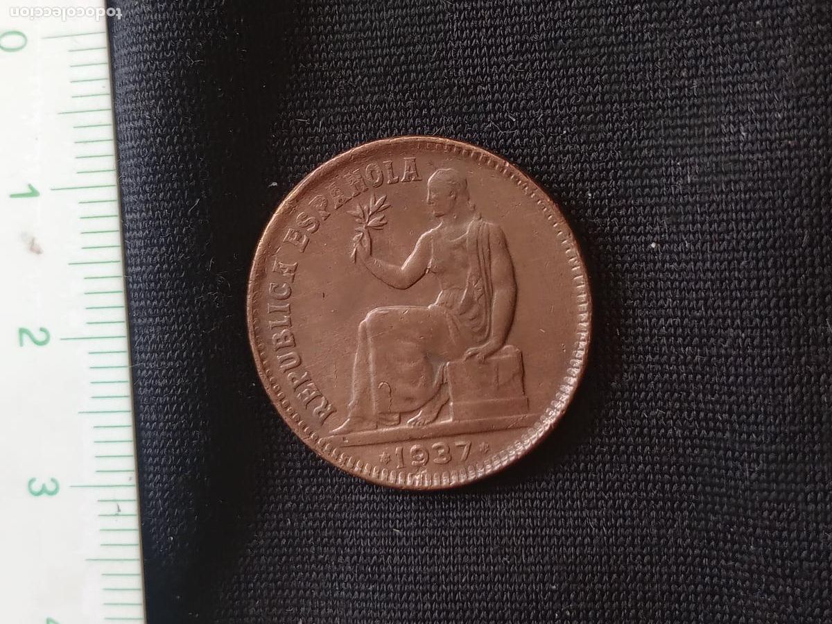 Monedas Rep&uacute;blica: Excelente 50 c&eacute;ntimos 1937 - Foto 1