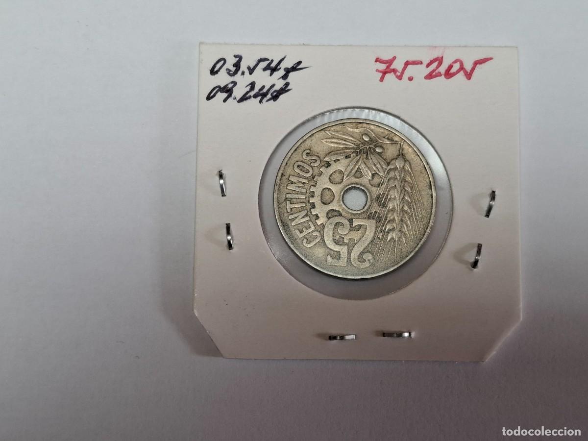 Monedas Rep&uacute;blica: 25 CENTIMOS de 1934 XC 6 ESPA&Ntilde;A en BC+ - Foto 2