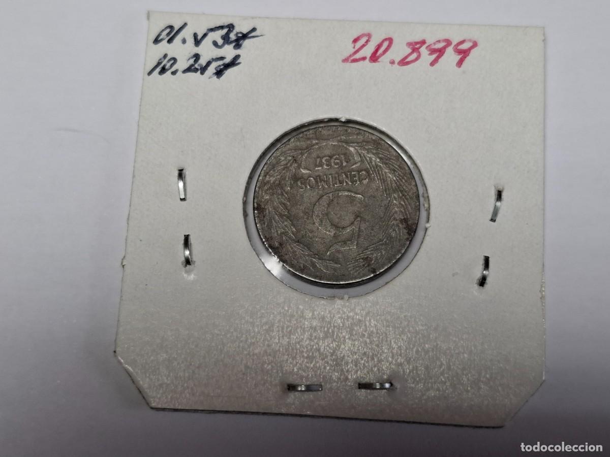 Monedas Rep&uacute;blica: 5 CENTIMOS de 1937 XC 9 ESPA&Ntilde;A en MBC - Foto 2