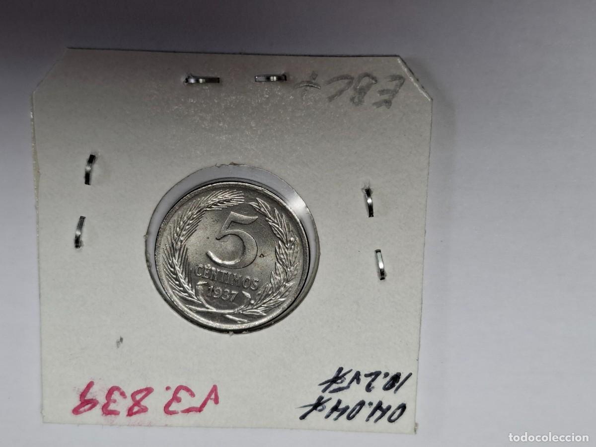 Monedas Rep&uacute;blica: 5 CENTIMOS de 1937 XC 10 ESPA&Ntilde;A en EBC+ - Foto 2