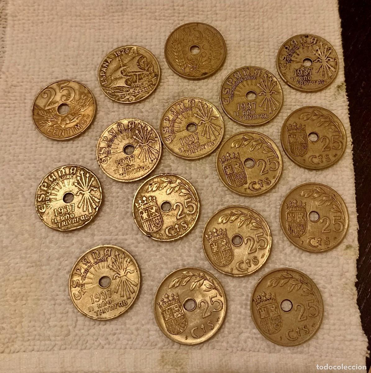 Monedas Rep&uacute;blica: LOTE 16 MONEDAS DE 25 CENTIMOS - Foto 1