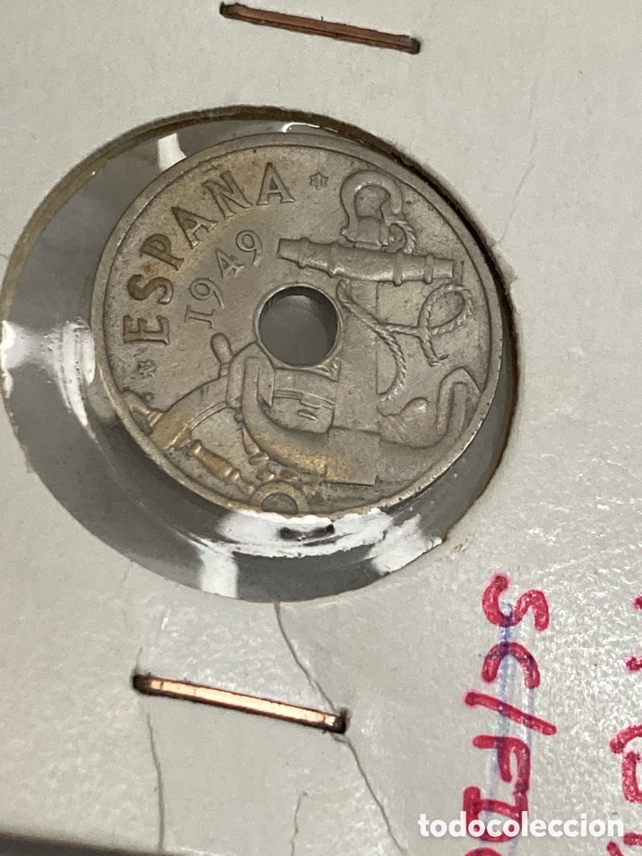 Monedas Rep&uacute;blica: Moneda 50 c&eacute;ntimos 1949 E51 /X37 - Foto 2