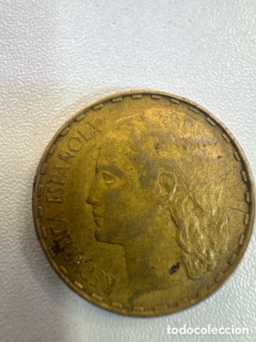 Monedas Rep&uacute;blica: 1 peseta 1937 Espa&ntilde;a - Foto 2