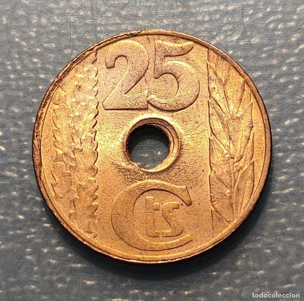 Monedas Rep&uacute;blica: SPAIN REPUBLIC 25 CENTIMOS 1938 - Foto 4