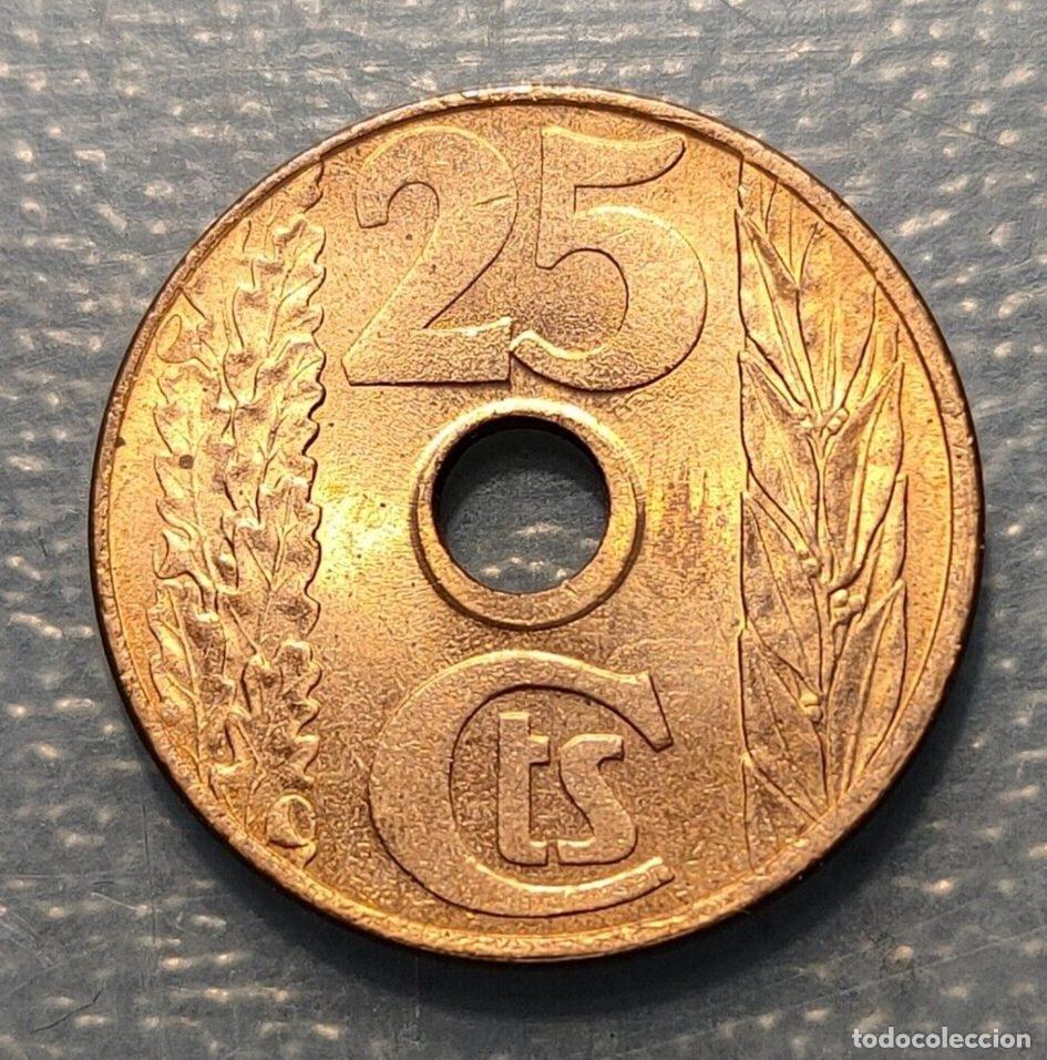 Monedas Rep&uacute;blica: SPAIN REPUBLIC 25 CENTIMOS 1938 UNC - Foto 4