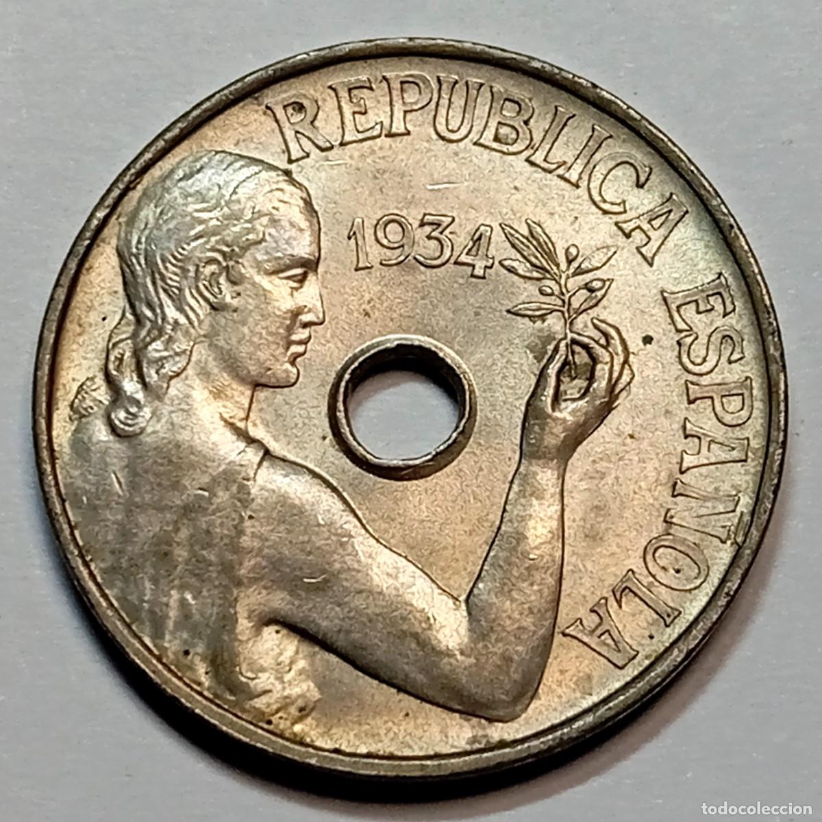 Monedas Rep&uacute;blica: ⚜️ BAV2 4. 1934. 25 c&eacute;ntimos - Foto 1