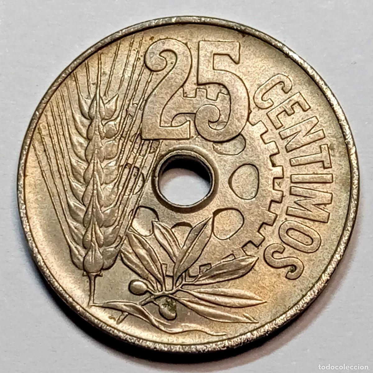 Monedas Rep&uacute;blica: ⚜️ BAV2 4. 1934. 25 c&eacute;ntimos - Foto 2