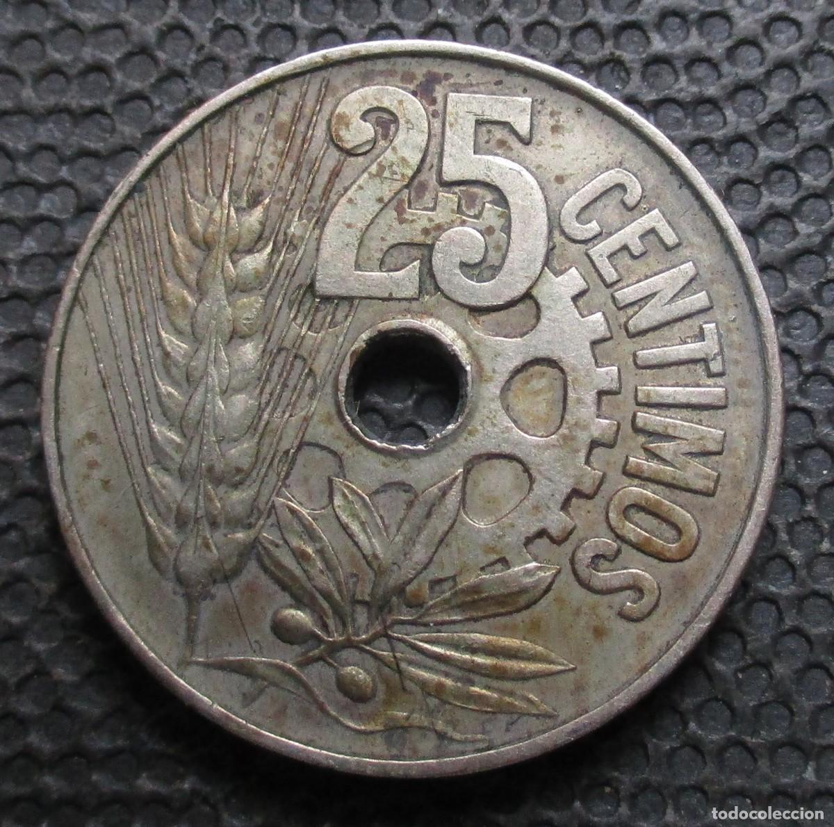 Monedas Rep&uacute;blica: 25 CENTIMOS 1934 -II Rep&uacute;blica- (REF. 4) - Foto 2