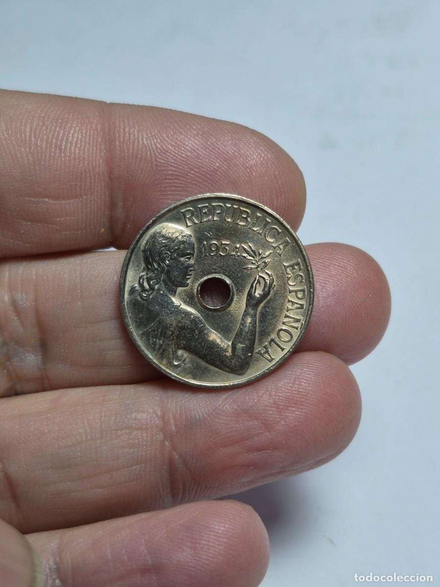 Monedas Rep&uacute;blica: NT/ 25 CENTIMOS 1934 EBC+ PARTE DE SU BRILLO ORIGINAL (E938) - Foto 1