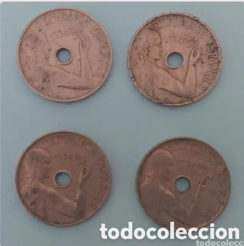 Monedas Rep&uacute;blica: 4 monedas de 25 c&eacute;ntimos de la Rep&uacute;blica - Foto 1