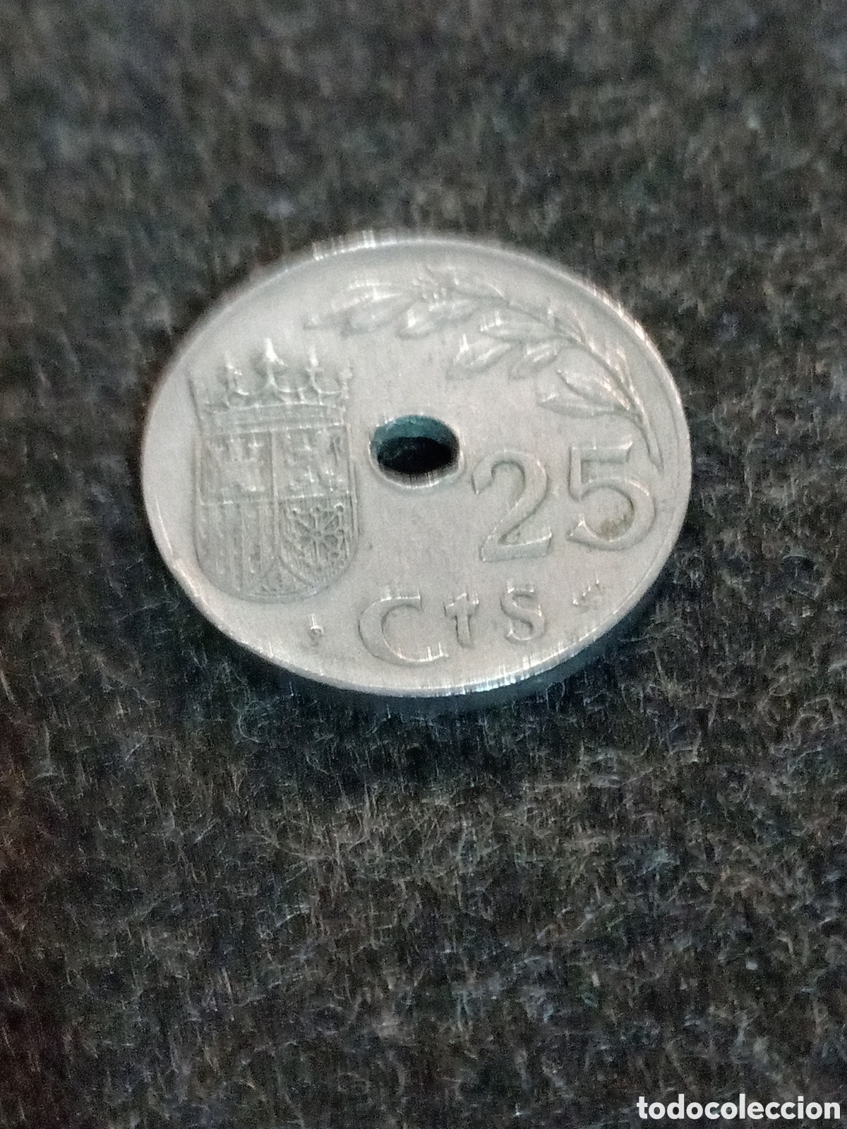 Monedas Rep&uacute;blica: Moneda de 25 c&eacute;ntimos del a&ntilde;o 1937 - Foto 4