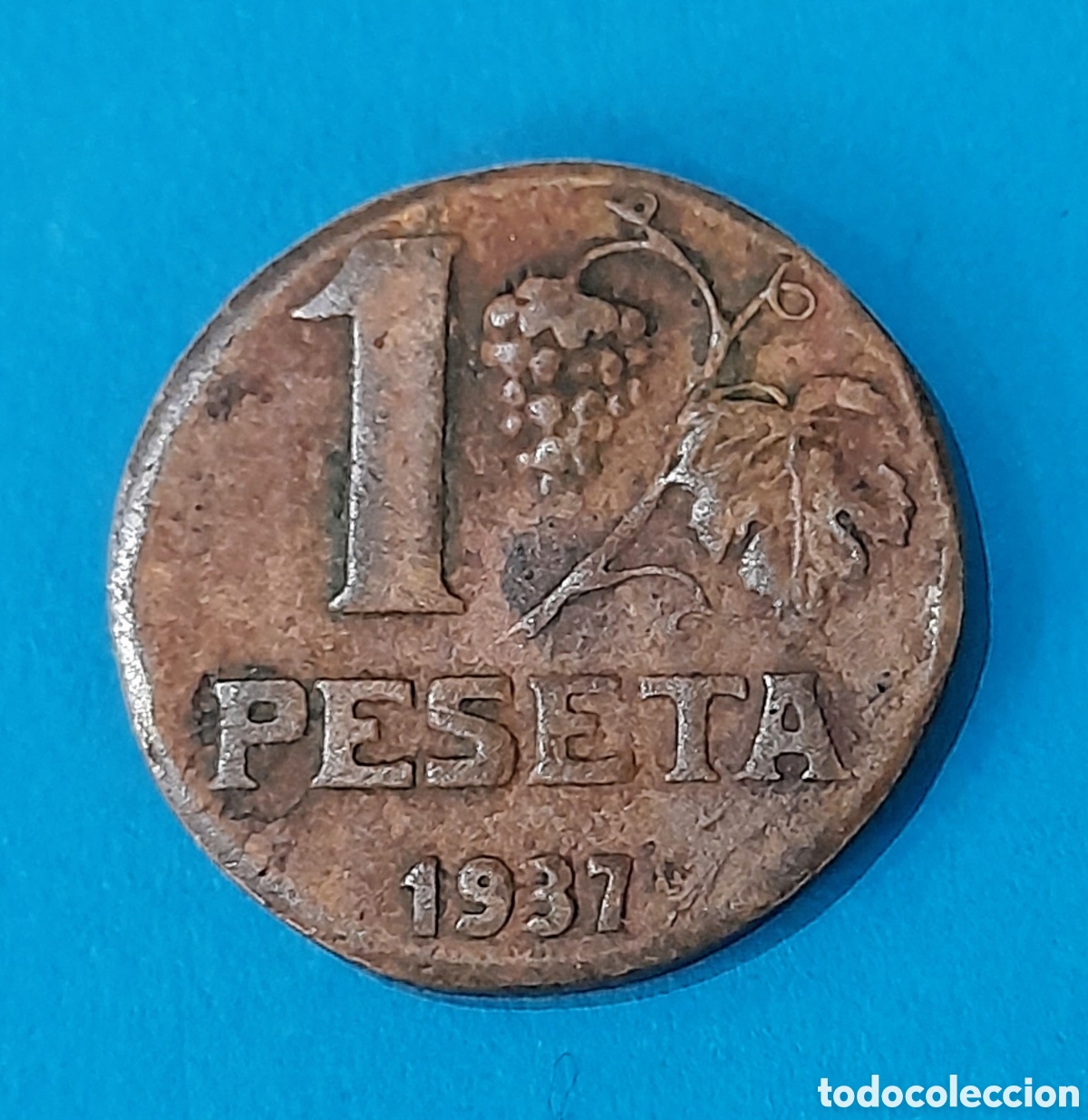 Monedas Rep&uacute;blica: 1 Peseta II Rep&uacute;blica Espa&ntilde;ola 1937. M&aacute;s Monedas Antiguas en mi perfil de Todocoleccion.