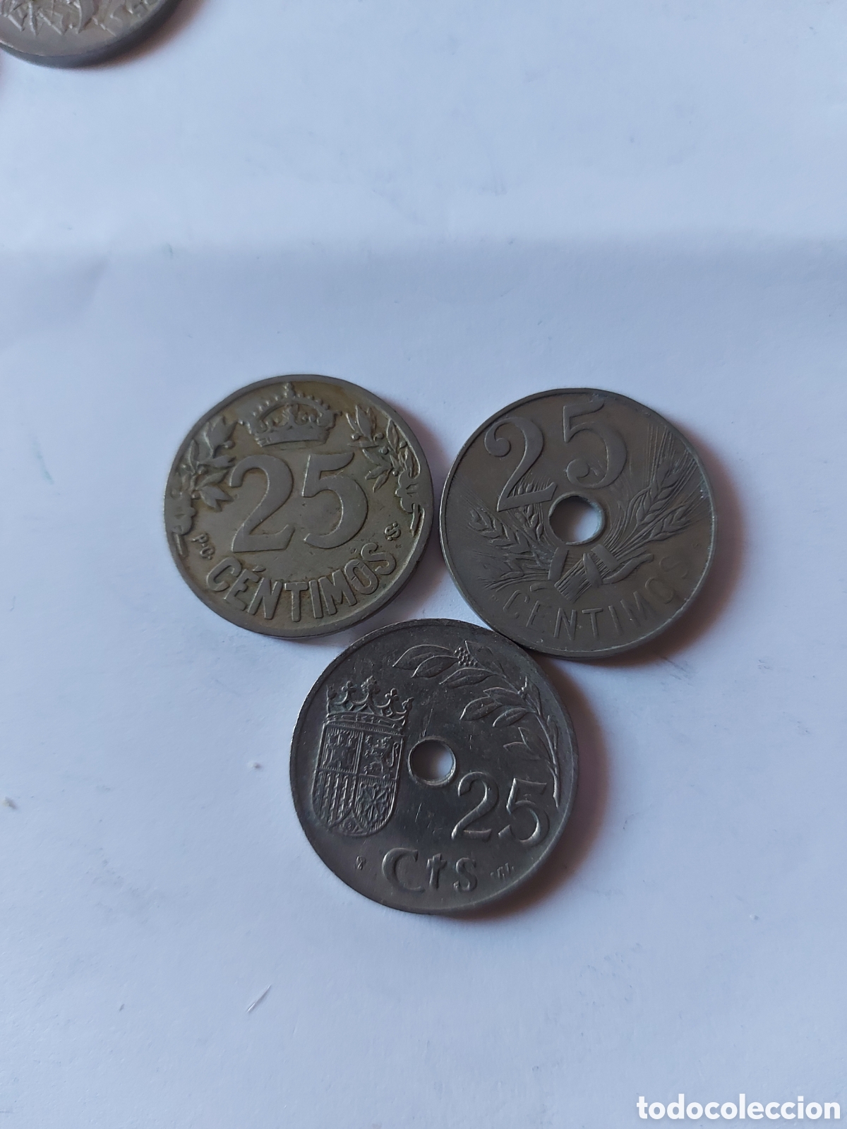Monedas Rep&uacute;blica: Moneda Espa&ntilde;a 25 centimos 1925-1927-1937 - Foto 2