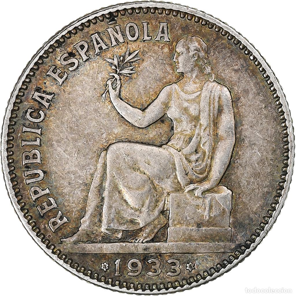 Monedas Rep&uacute;blica: [#1306908] Espa&ntilde;a, Peseta, 1933, Madrid, Plata, EBC, KM:750