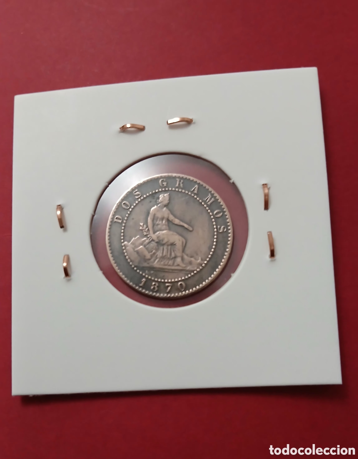 Monedas Rep&uacute;blica: 2 CENTIMOS DE LA REPUBLICA 1870 EN EBC - Foto 2