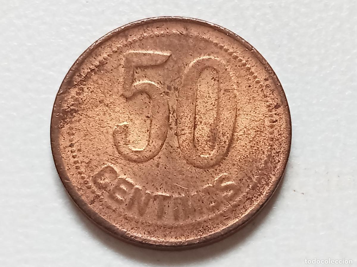 Monedas Rep&uacute;blica: II REP&Uacute;BLICA 50 C&Eacute;NTIMOS 1937 *(X-X) MBC+ ACU&Ntilde;ACI&Oacute;N FLOJA