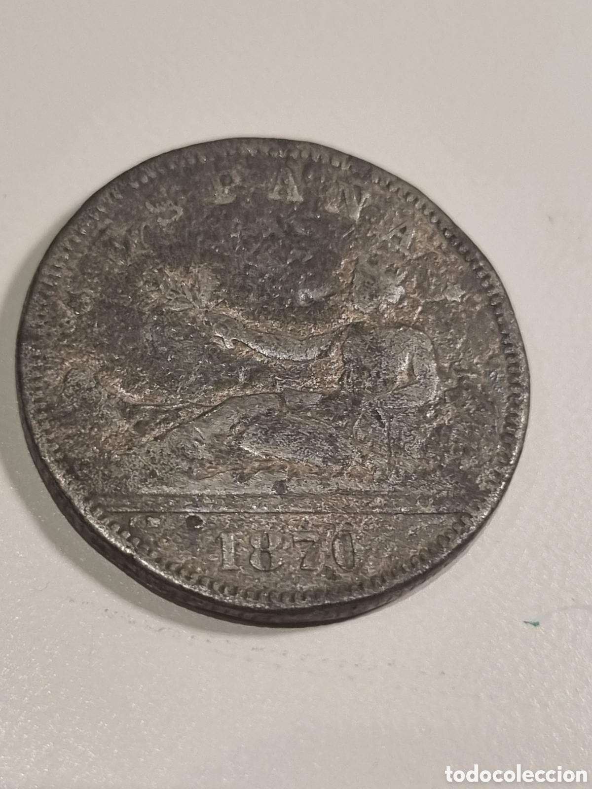 Monedas Rep&uacute;blica: 2 pesetas 1870. Falsa de &eacute;poca