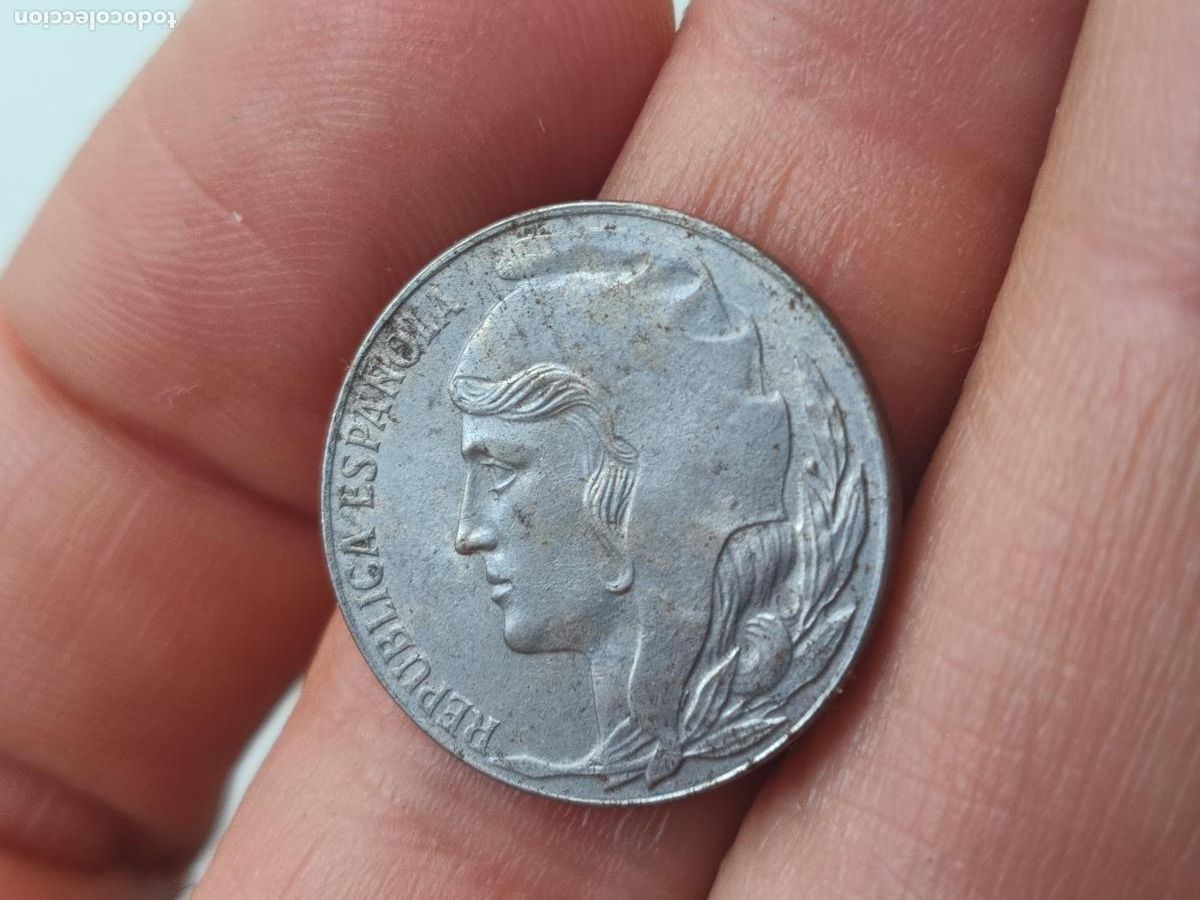 Monedas Rep&uacute;blica: II rep&uacute;blica. 5 c&eacute;ntimos 1937