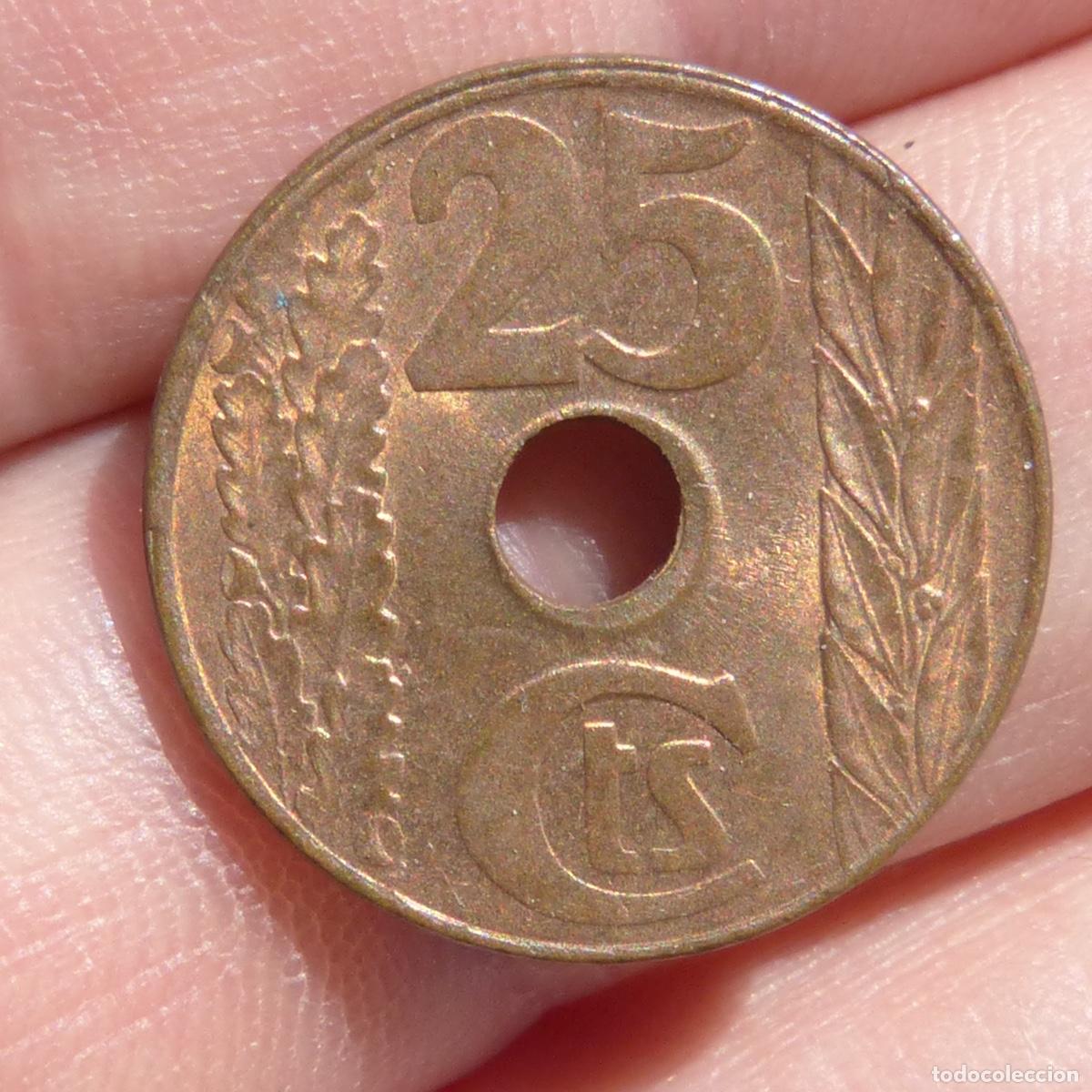 Monedas Rep&uacute;blica: 25 centimos 1938, Republica Espa&ntilde;ola, 4,88gr.