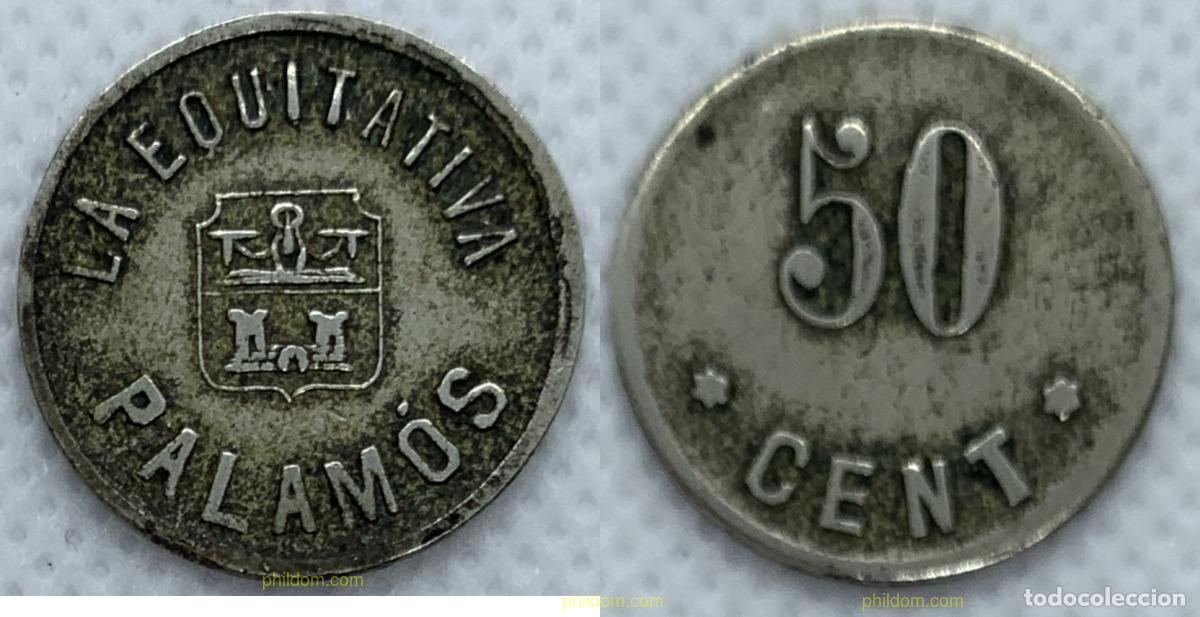 Monedas Rep&uacute;blica: 2158 ESPA&Ntilde;A 1937 FICHA DE 5 CENTIMOS LA EQUITATIVA DE PALAMOS