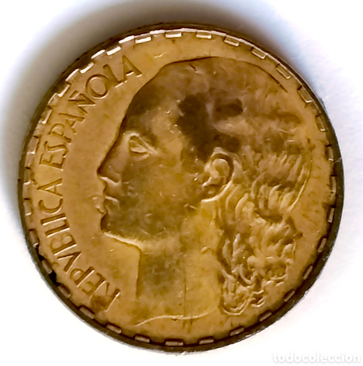 Monedas Rep&uacute;blica: 1 peseta a la Rep&uacute;blica de lat&oacute;n 1937