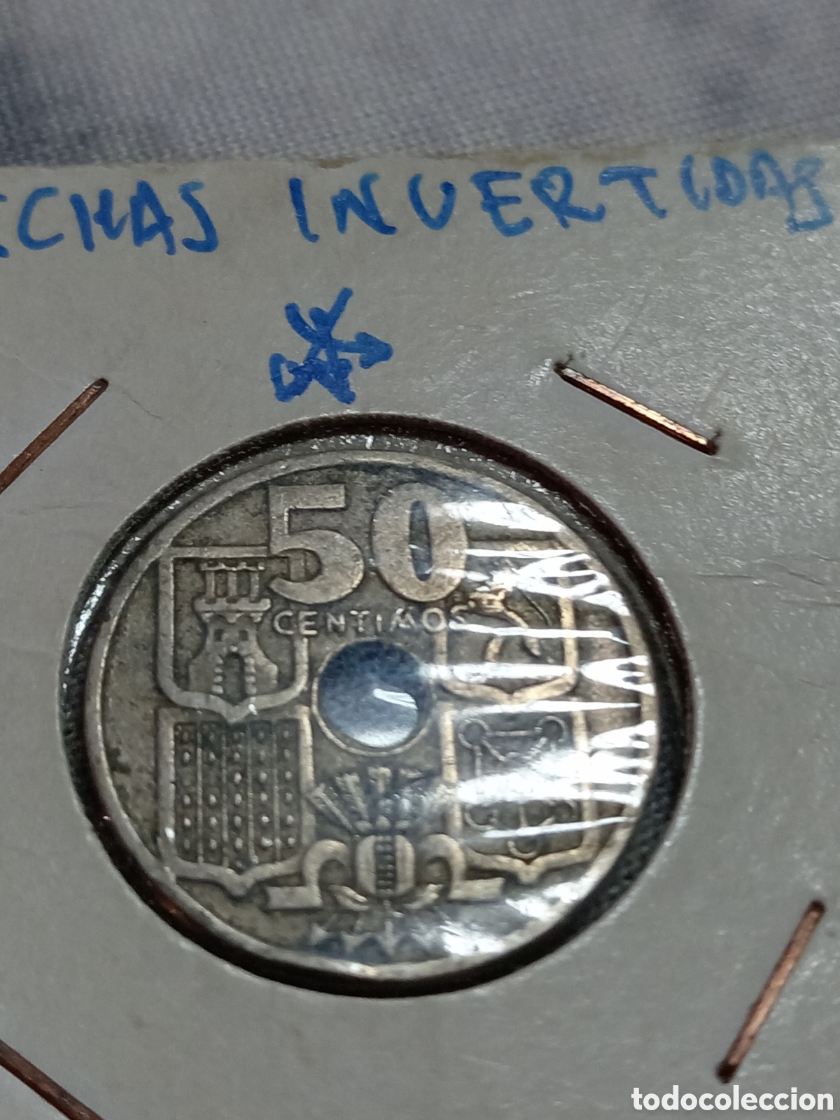 Monedas Rep&uacute;blica: Moneda de 50 c&eacute;ntimo de 1949 - Foto 5