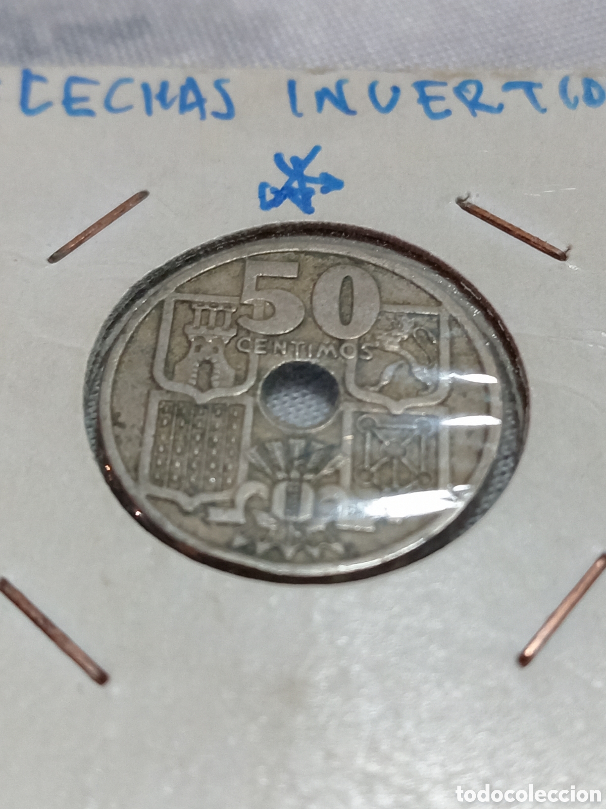 Monedas Rep&uacute;blica: Moneda de 50 c&eacute;ntimo de 1949 - Foto 1