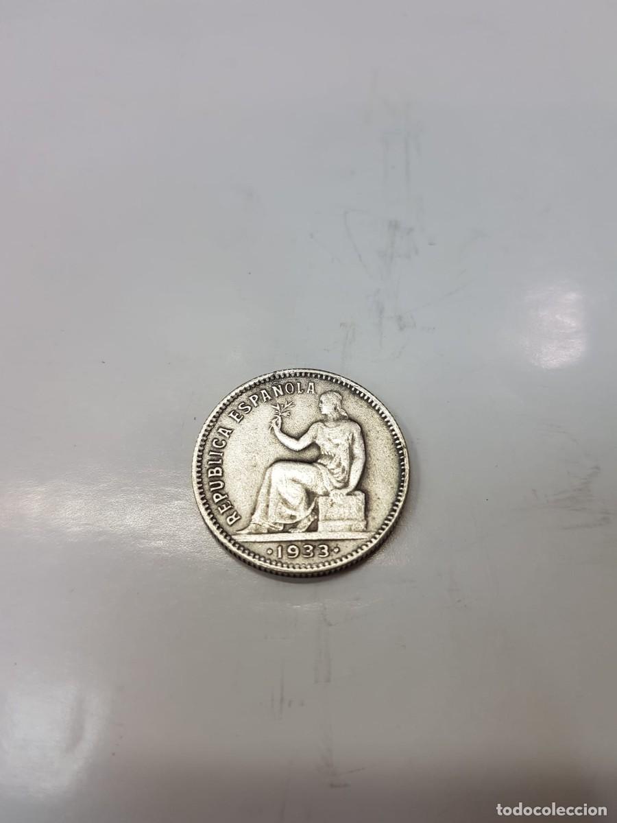 Monedas Rep&uacute;blica: ESPA&Ntilde;A-1 PESETA-1933-REVERSO GUIRADO