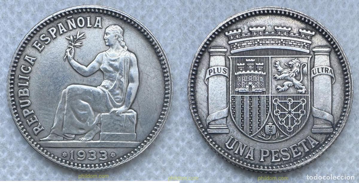 Monedas Rep&uacute;blica: 5267 ESPA&Ntilde;A 1933 II REPUBLICA UNA PESETA 1933