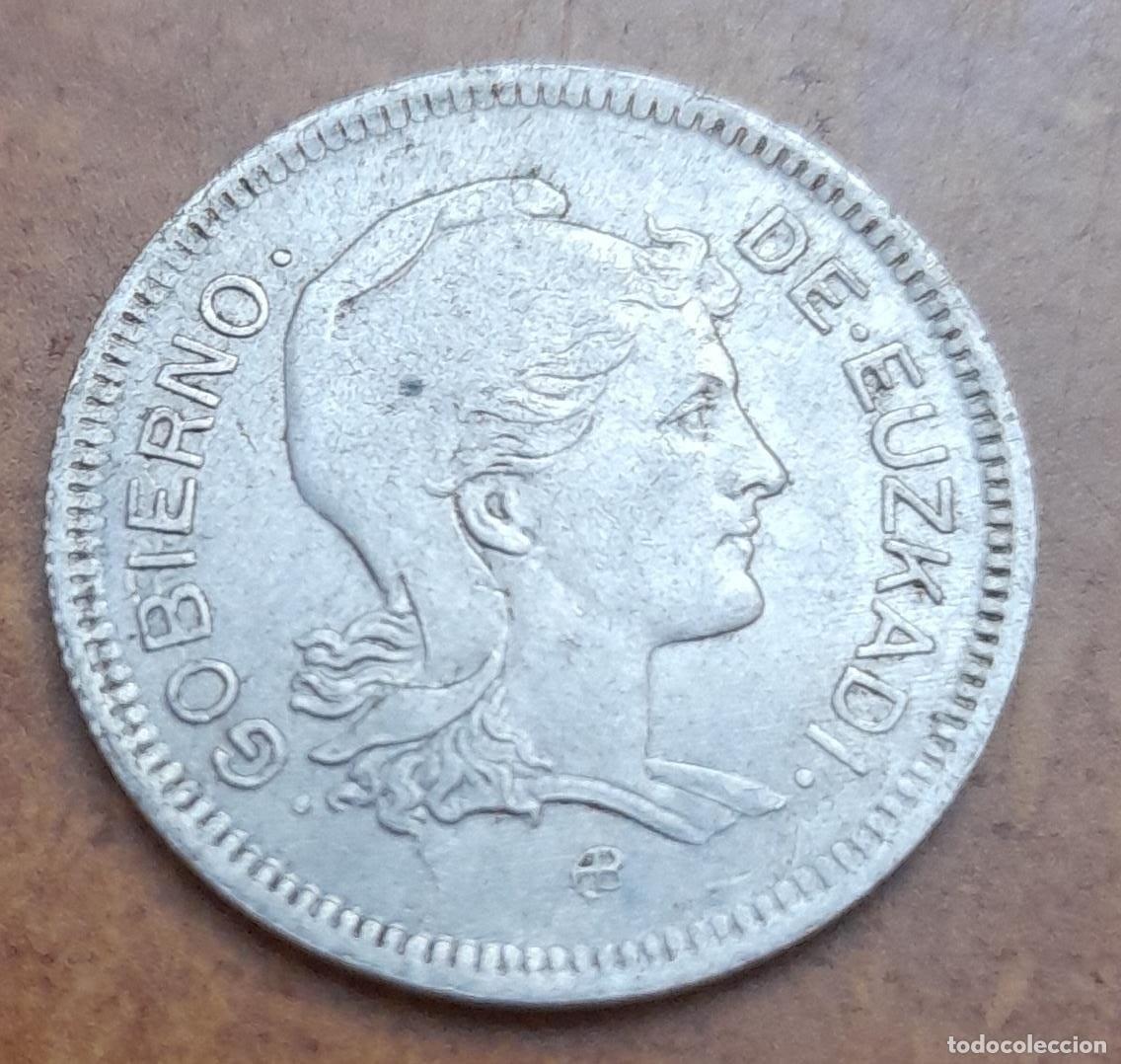 Monedas Rep&uacute;blica: MONEDA DE 1 PESETA DEL GOBIERNO DE EUZKADI, 1937