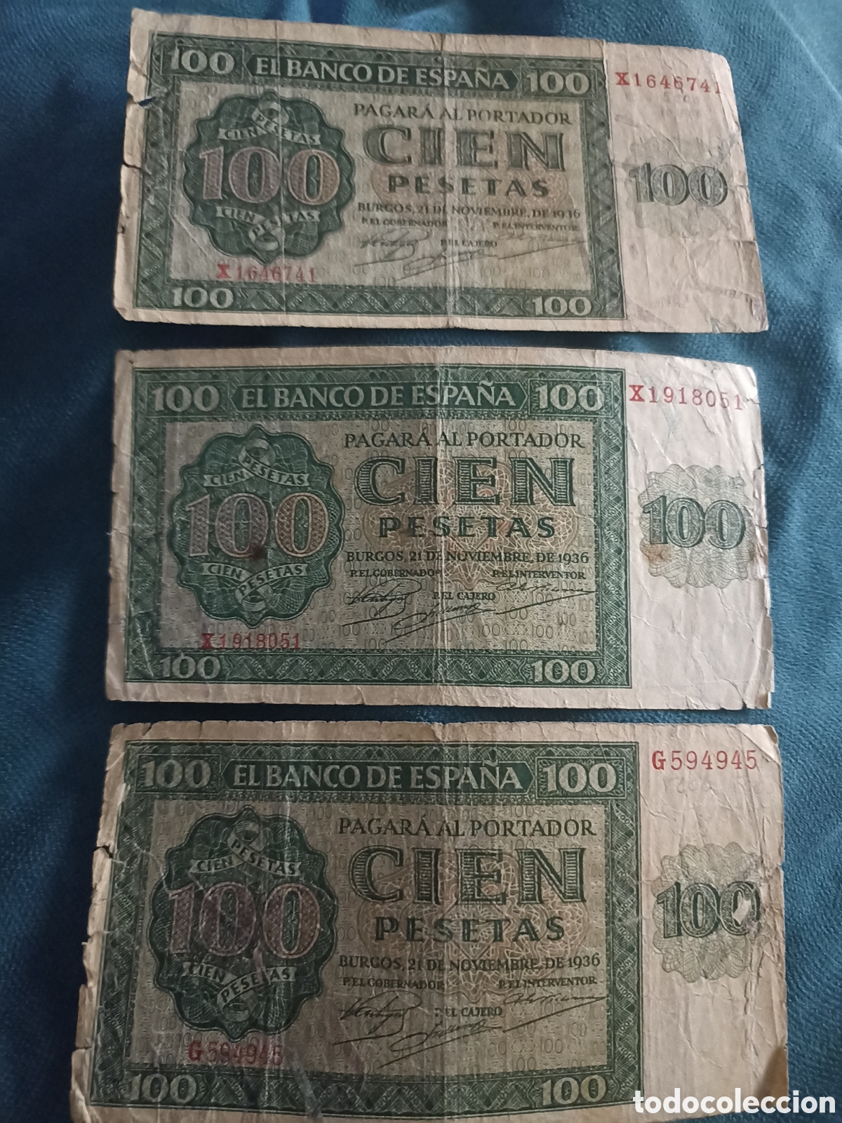 Monedas Rep&uacute;blica: Billete 100 pesetas de 21 noviembre 1936