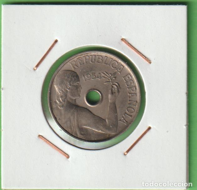 Monedas Rep&uacute;blica: MONEDAS - II REPUBLICA - 25 C&Eacute;NTIMOS 1934 (MBC)