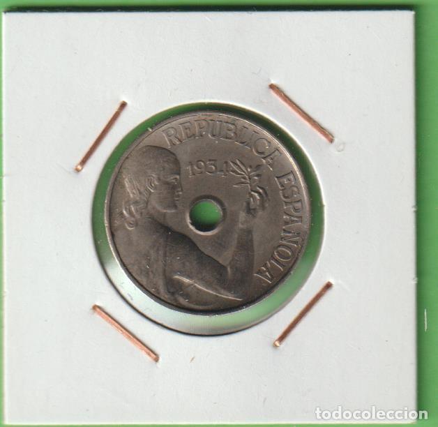 Monedas Rep&uacute;blica: MONEDAS - II REPUBLICA - 25 C&Eacute;NTIMOS 1934 (MBC+)