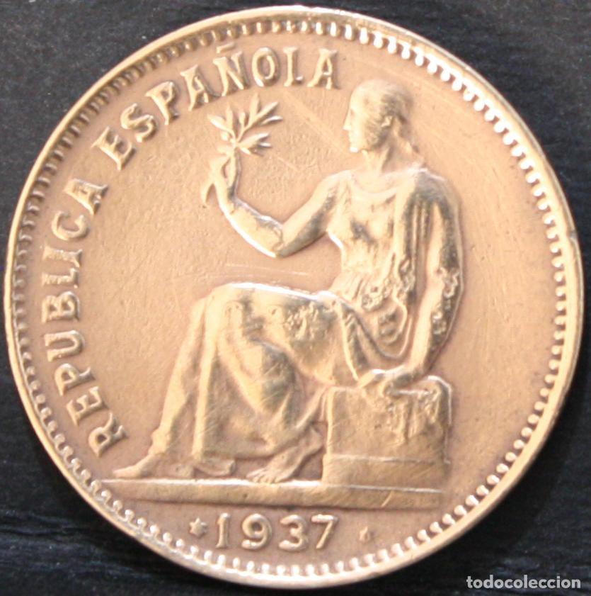 Monedas Rep&uacute;blica: 50 C&eacute;ntimos 1937 Espa&ntilde;a - Foto 1