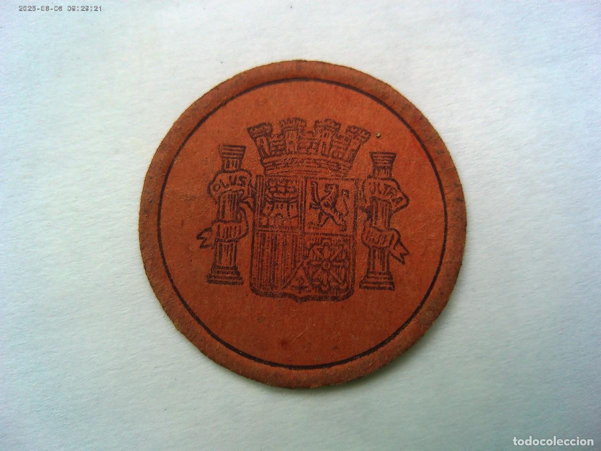 Monedas Rep&uacute;blica: GUERRA CIVIL - REPUBLICA : MONEDA DE CARTON CON SELLO DE 25 CENTIMOS . ORIGINAL.