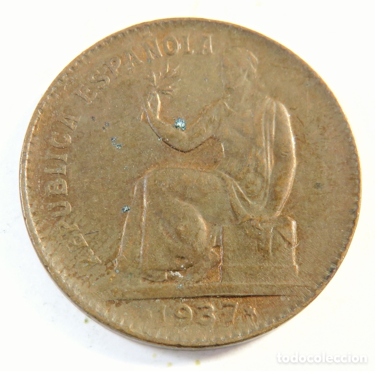 Monedas Rep&uacute;blica: Moneda de 50 C&eacute;ntimos 1937 Orla Cuadradillos Rep&uacute;blica Espa&ntilde;ola Variante