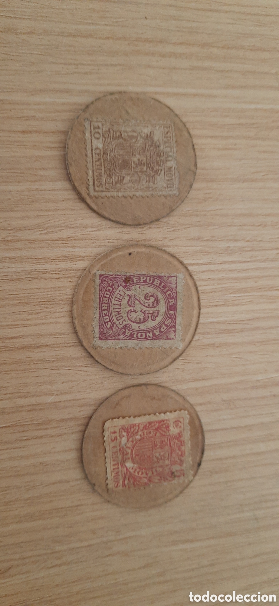 Monedas Rep&uacute;blica: Cart&oacute;n moneda guerra civil .Rep&uacute;blica lote de tres