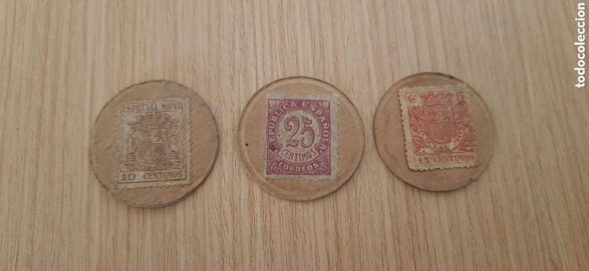 Monedas Rep&uacute;blica: Cart&oacute;n moneda guerra civil .Rep&uacute;blica lote de tres