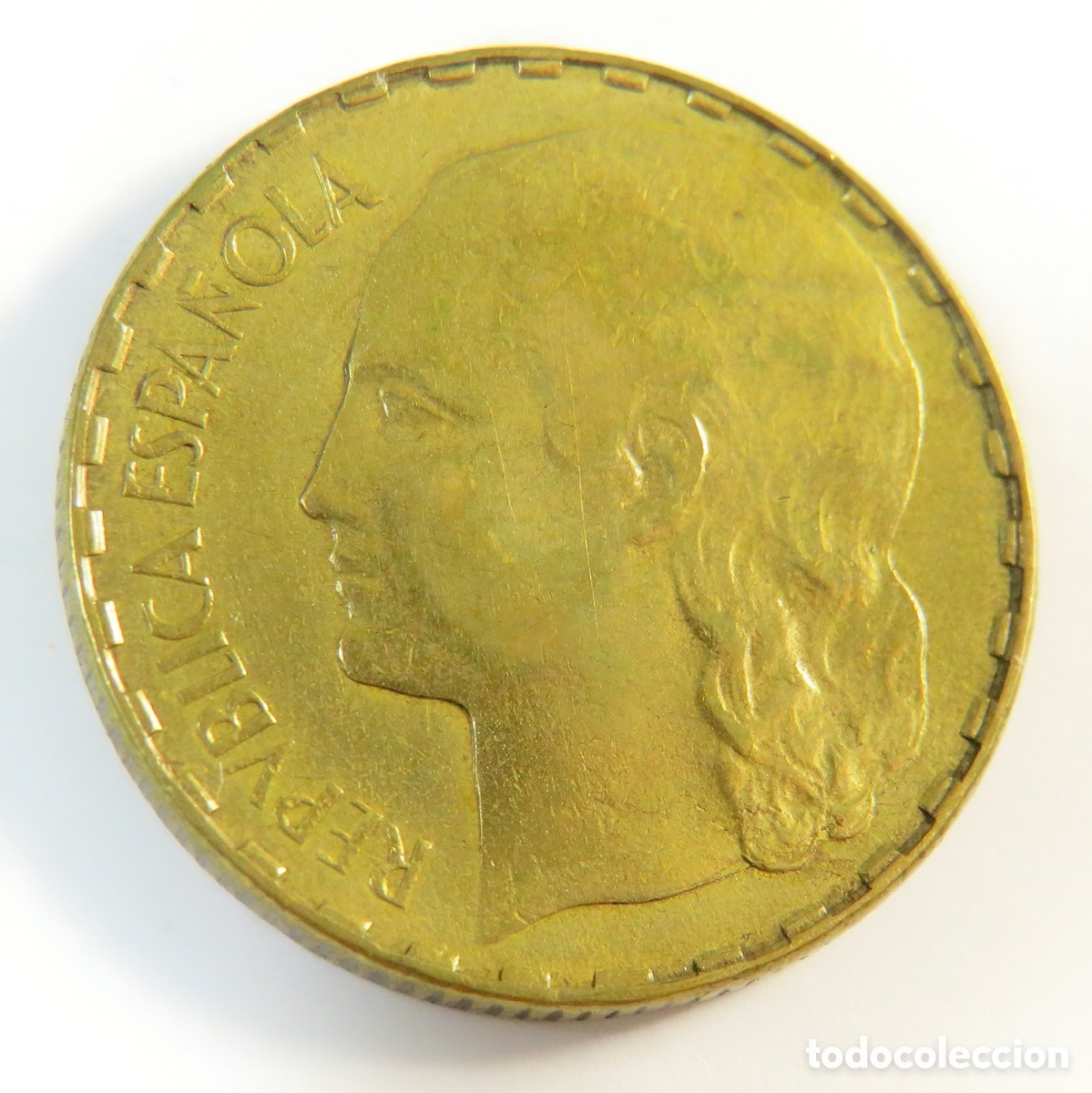 Monedas Rep&uacute;blica: Moneda de 1 Peseta 1937 Rep&uacute;blica Espa&ntilde;ola Guerra Civil Moneda Hist&oacute;rica